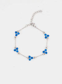 Cyan Clover Bracelet in Stainless Steel