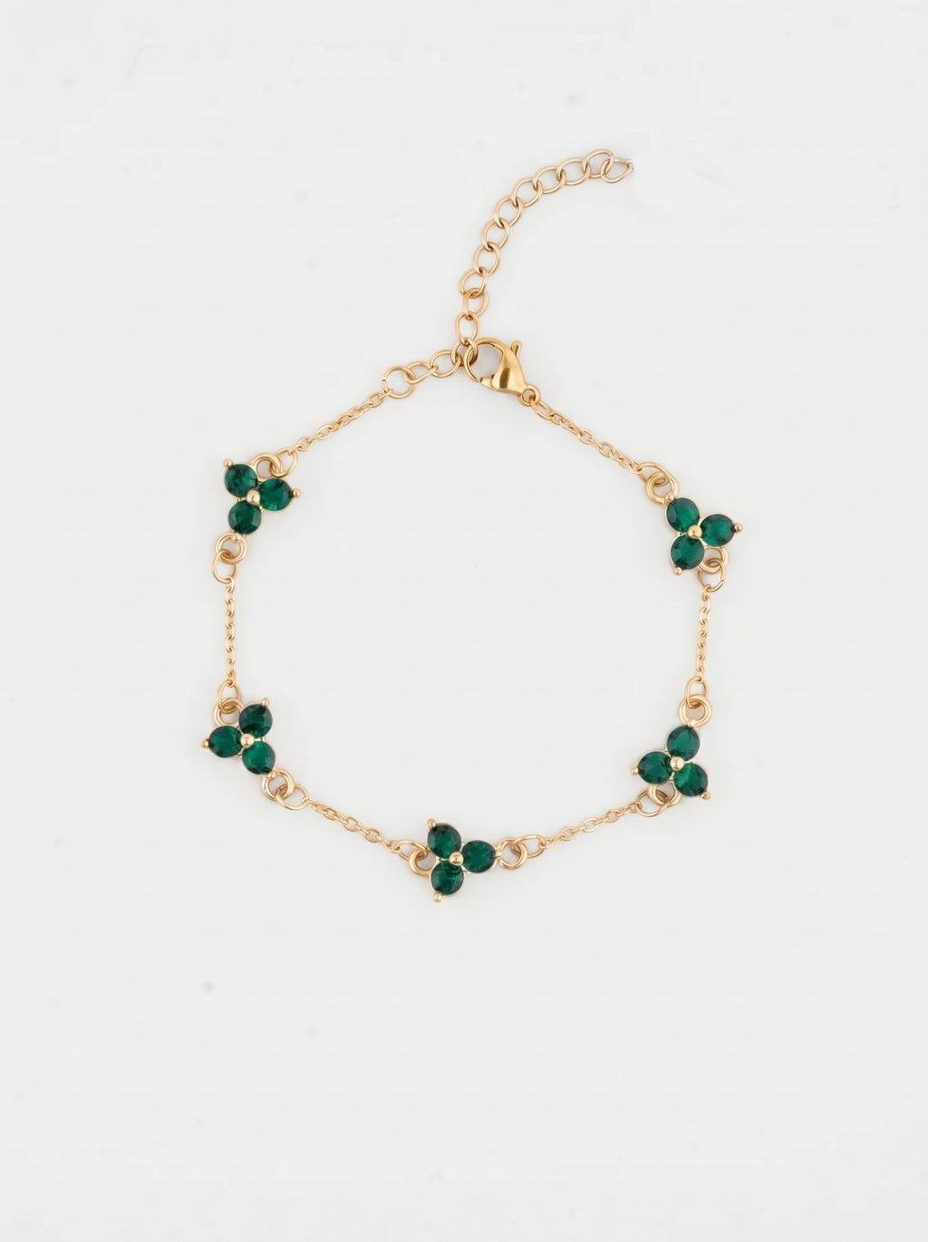 Emerald Clover Bracelet in 18K Gold