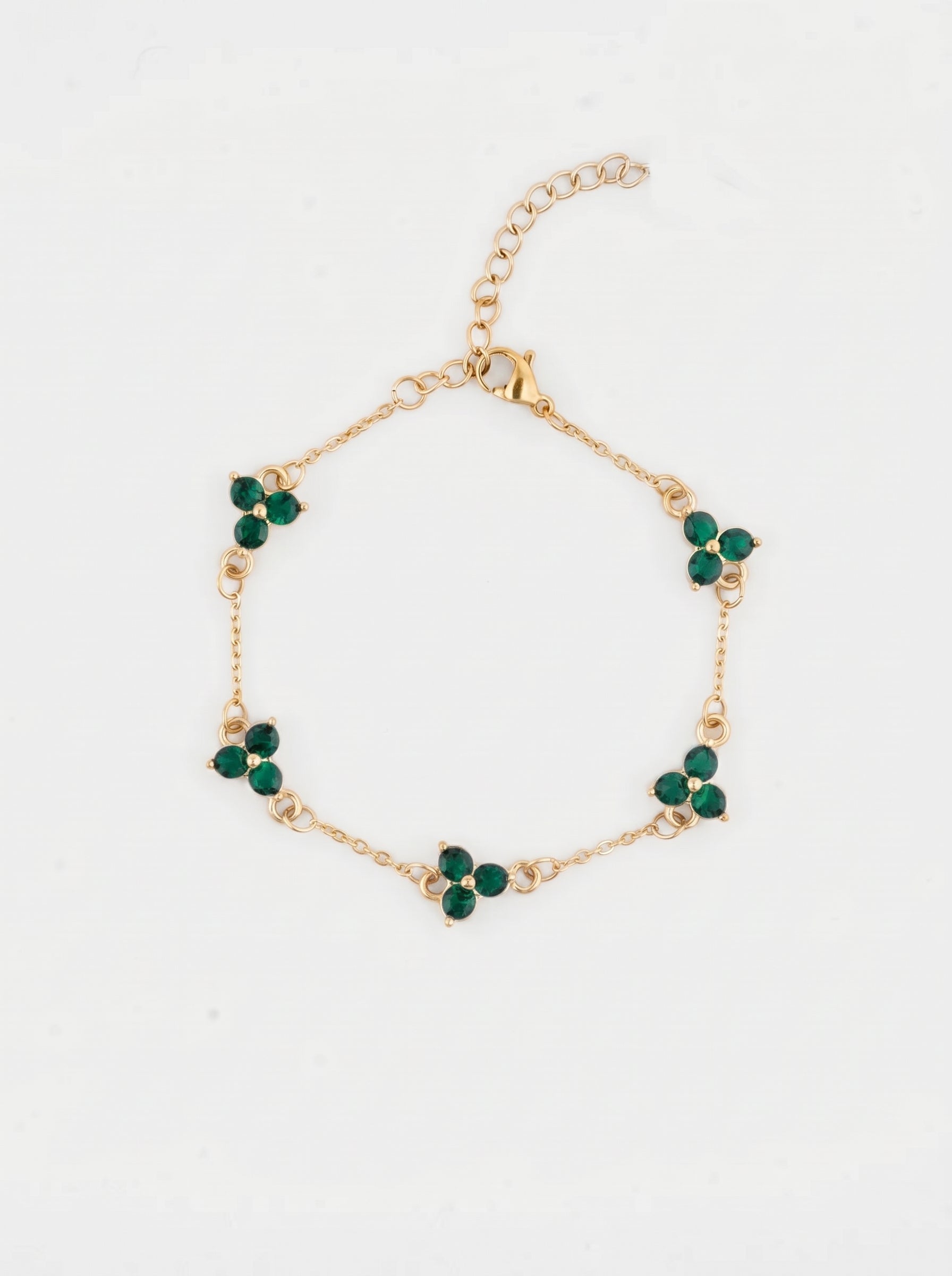 Emerald Clover Bracelet in 18K Gold