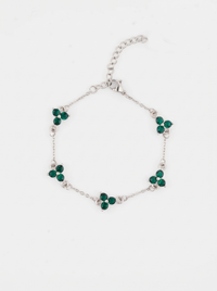 Emerald Clover Bracelet in Stainless Steel
