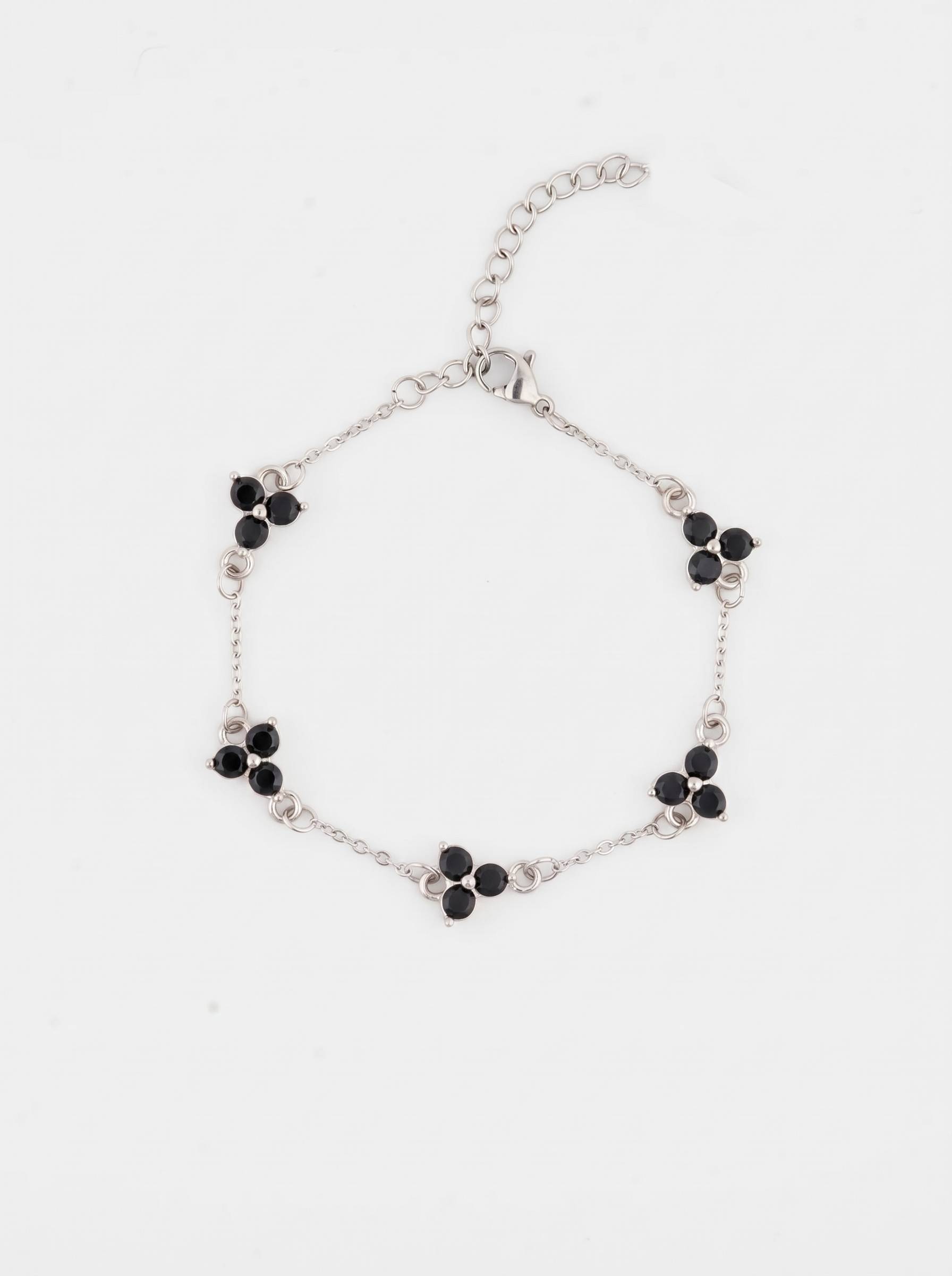 Blackout Clover Bracelet in Stainless Steel