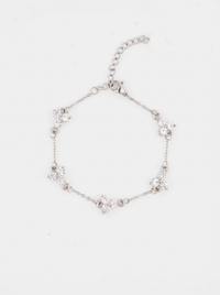 Crystal Clover Bracelet in Stainless Steel