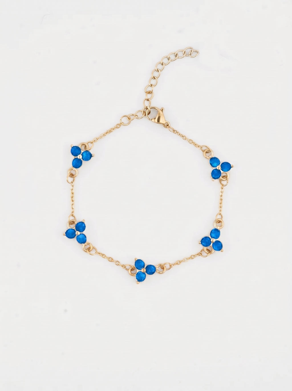 Cyan Clover Bracelet in 18K Gold