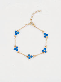 Cyan Clover Bracelet in 18K Gold