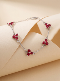 RUBY CLOVER BRACELET | Stainless Steel