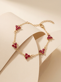 RUBY CLOVER BRACELET | 18K Gold