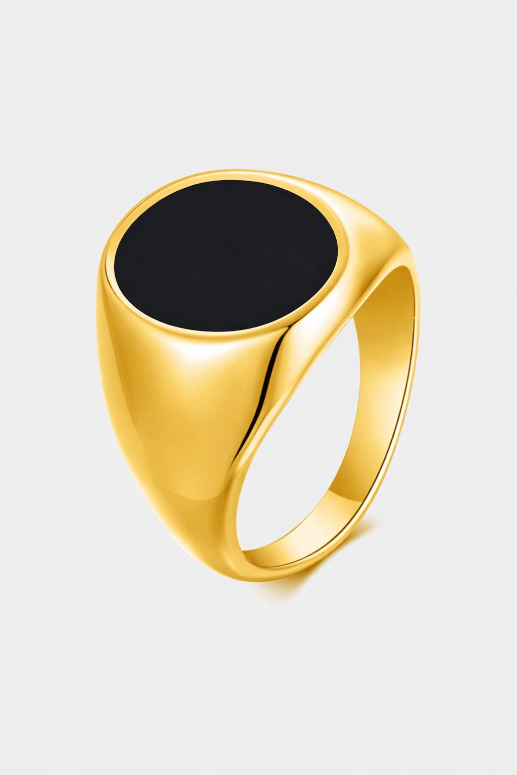 CUT ONYX RING | SILVER
