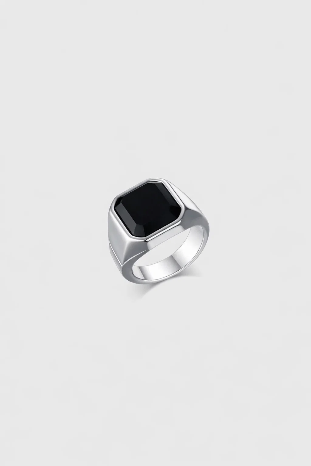 CUT ONYX RING | SILVER