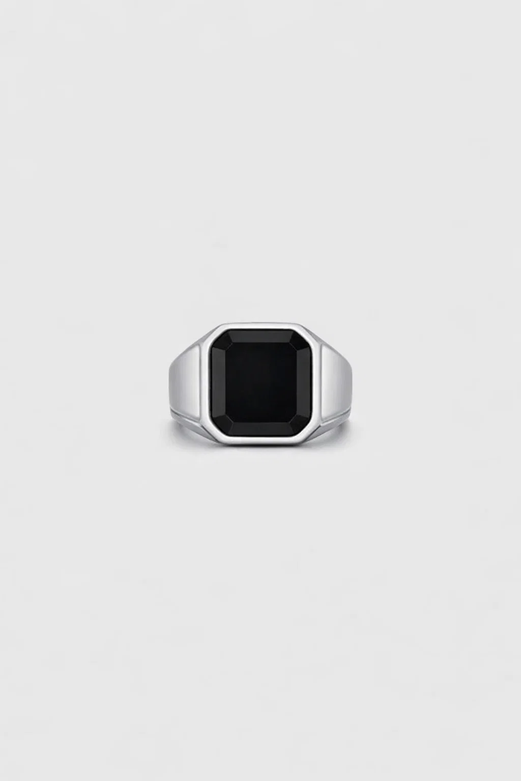 CUT ONYX RING | SILVER