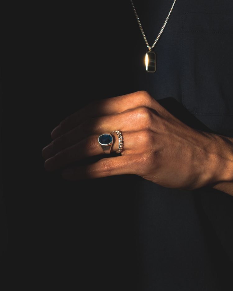 OVAL ONYX RING | SILVER A minha loja